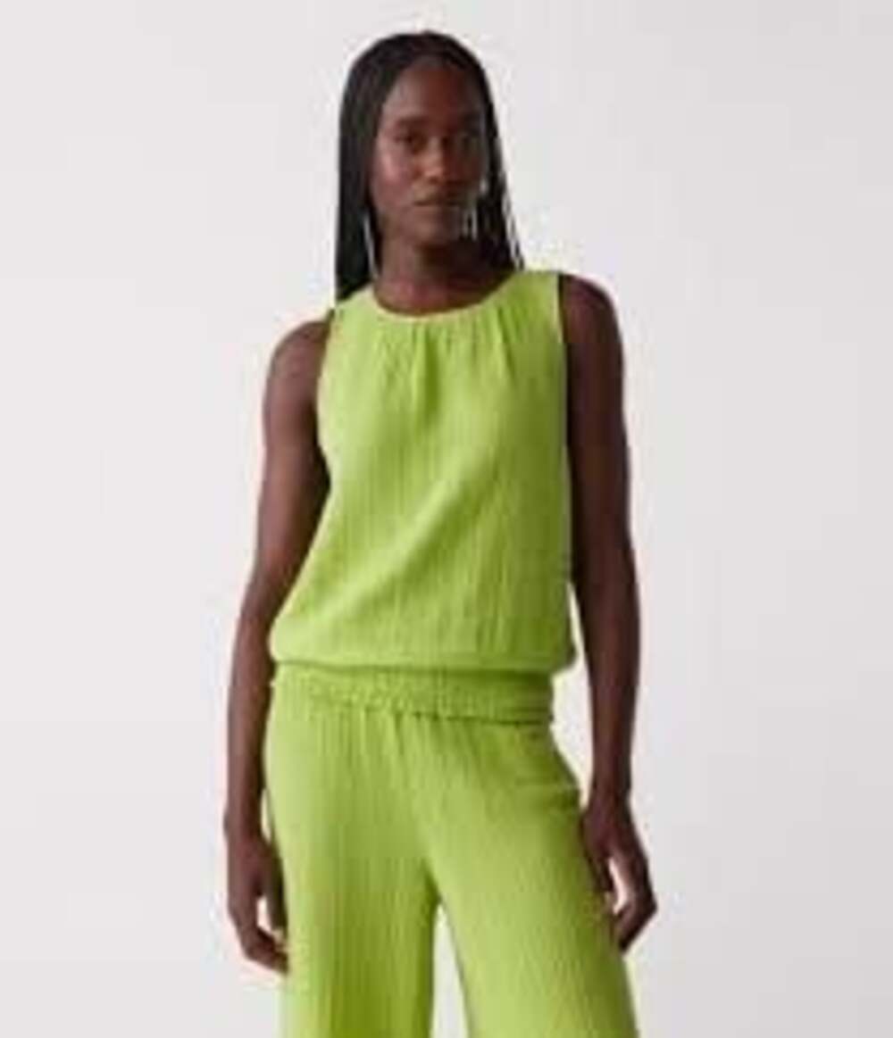 XL NWT $128 MSRP Michael Stars Janelle Tie Neck Tank In Lettuce